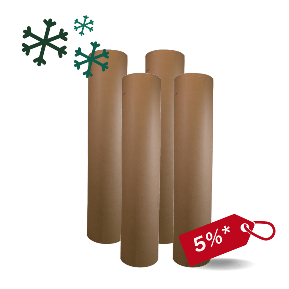 Papier Cadeau Noël Vintage - Lot 4 Rouleaux 43x300cm Avec Accessoires Rouleau Papier Kraft Décoré